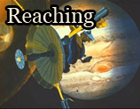 2 Space probe near Jupiter with text 'Reaching'